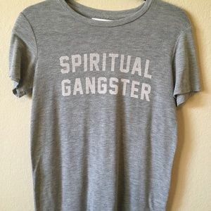 Spiritual Gangster Collegiate Zen Yoga Grey Top